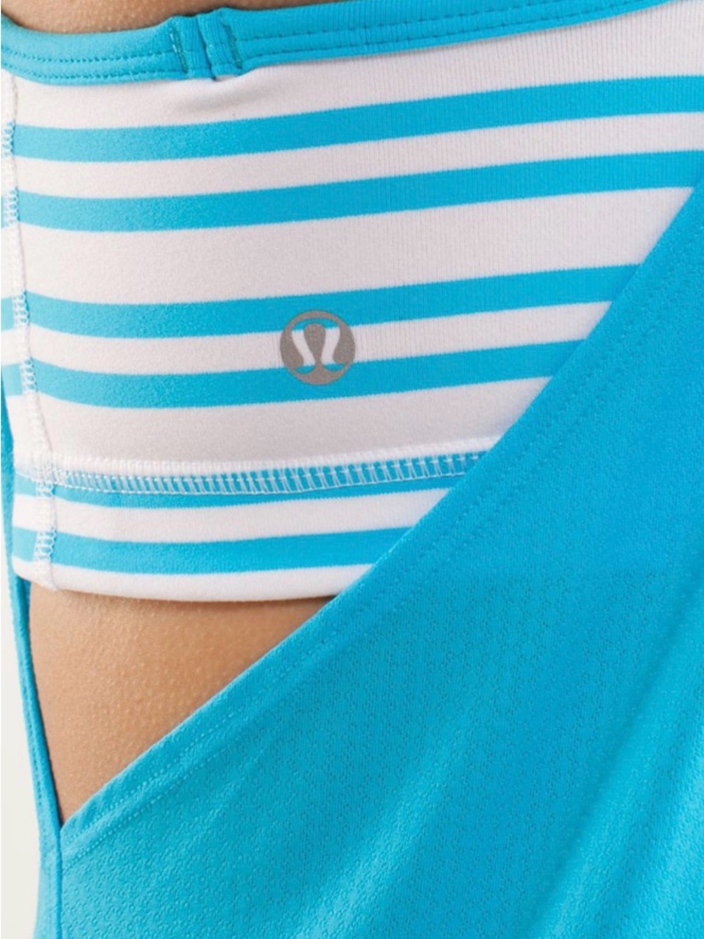 Lululemon Blue & White Striped Sports top
